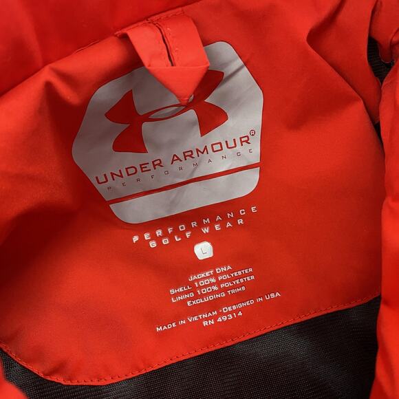 Under Armour Performance Golf Jacket Mens Large Red Short Sleeve 1/4 Zip Wind - Picture 13 of 14